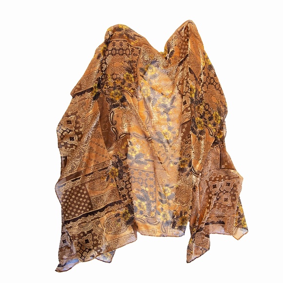 Free People Velvet Sheer Drape Cardigan/Shawl - Picture 3 of 15